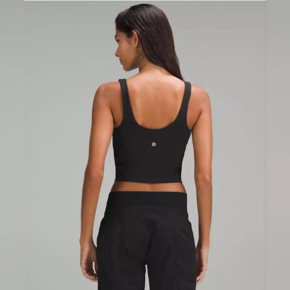lululemon athletica Black Scoop-Back Cropped Tank Top